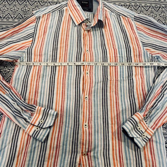 Benson NYC Classic Striped Button Down Shirt - Size Medium - Picture 5 of 10